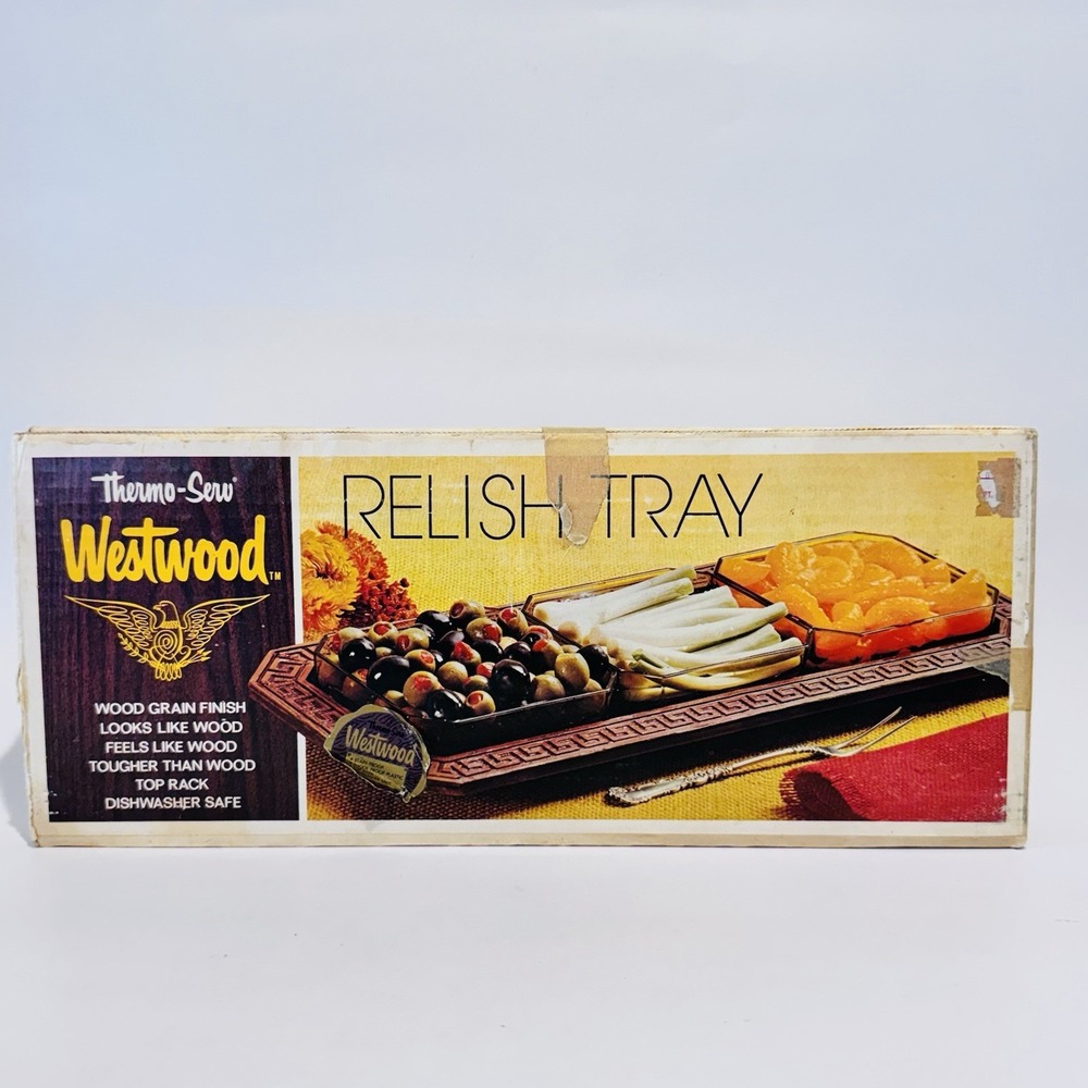 New Vintage Thermo-Serv Westwood‎ Serving Tray Open Box Hard Plastic Retro